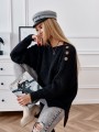 Sweter z guzikami Cocomore Generał czarny