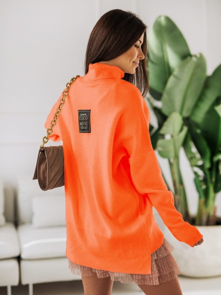 Pomarańczowy sweter golf Future is here Cocomore