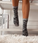 Skarpetki damskie bawełniane szare ZEBRA