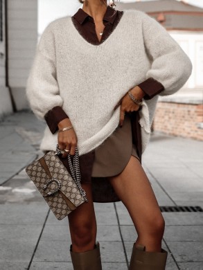 Sweter z rękawem 3/4 Super Kid Mohair Premium Yarn