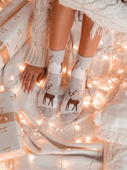 Skarpetki damskie świąteczne Śnieżna Kraina