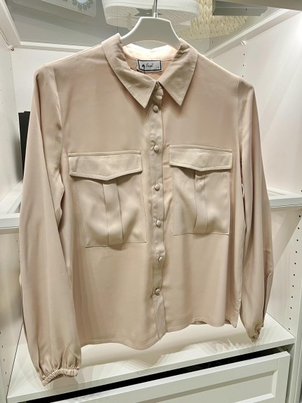 Satynowa koszula damska Livi beżowa