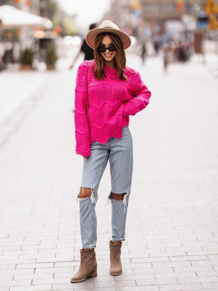 Damski sweter ażurowy Cocomore Rose
