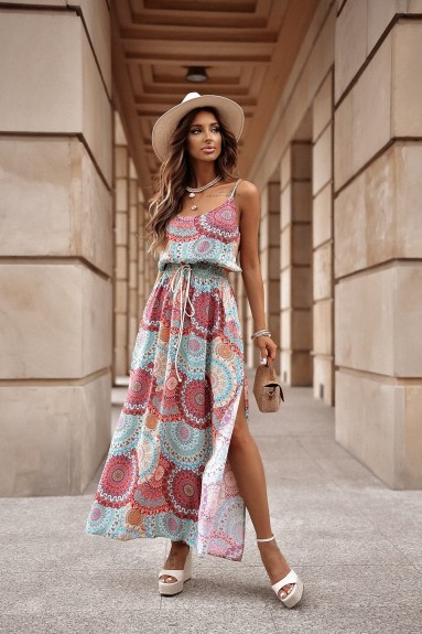 Maxi sukienka w boho wzór XANA