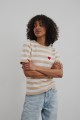 Sweter w paski z krótkim rękawem YARN