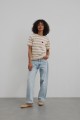 Sweter w paski z krótkim rękawem YARN
