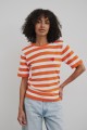 Sweter w paski z krótkim rękawem YARN