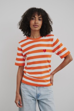 Sweter w paski z krótkim rękawem YARN