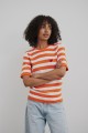 Sweter w paski z krótkim rękawem YARN