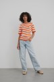 Sweter w paski z krótkim rękawem YARN