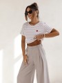 Damski t-shirt paski SERCE Cocomore
