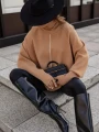 Sweter asymetryczny Cocomore Luiza karmelowy