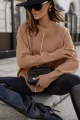 Sweter asymetryczny Cocomore Luiza karmelowy