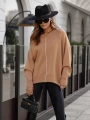 Sweter asymetryczny Cocomore Luiza karmelowy