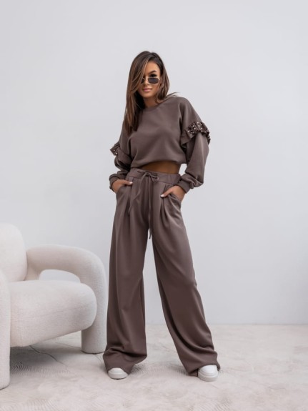 Maxi spodnie o rozszerzanym kroju Cocomore