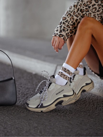 Skarpetki damskie bawełniane panterkowe paski