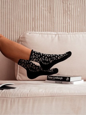 Skarpetki damskie półfrotte panterka