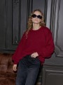 Sweter damski o luźnym kroju Cocomore Amarylis bordowy