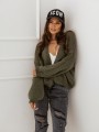 Kardigan damski oversize na co dzień Madame Sue khaki