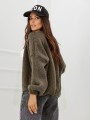 Kardigan damski oversize na co dzień Madame Sue khaki