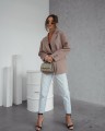 Bawełniana marynarka damska oversize Me Gusta – latte, wygodna i stylowa