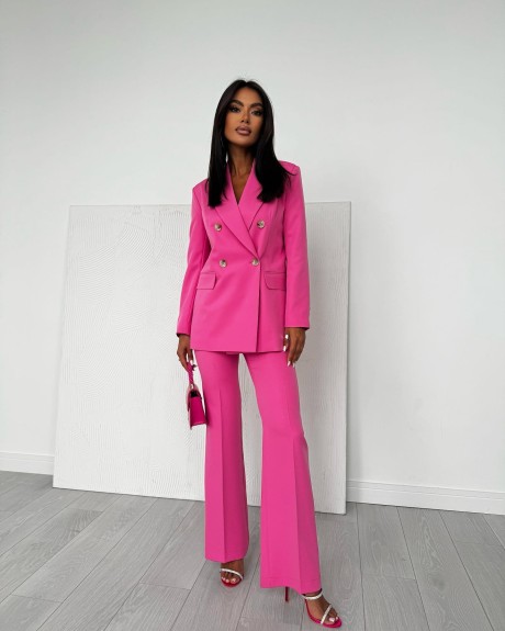 Różowa marynarka dwurzędowa damska Edan