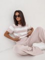 Sweter damski w paski z krótkim rękawem Bianca