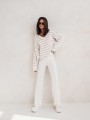 Sweter damski w serek w paski z wiskozy Cocomore
