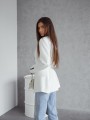 Marynarka damska oversize z wiązaniem Me Gusta biała