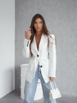 Marynarka damska oversize z wiązaniem Me Gusta biała