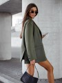Bawełniana marynarka damska oversize Me Gusta – khaki, wygodna i stylowa