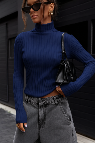 Prążkowany golf damski Cocomore