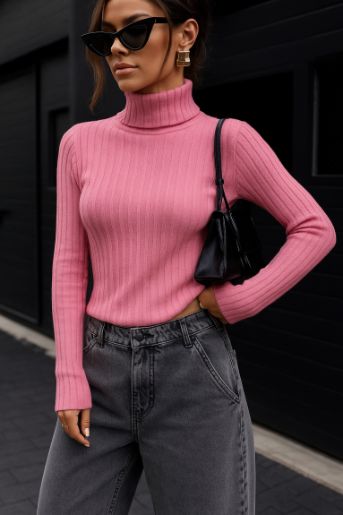 Prążkowany golf damski Cocomore