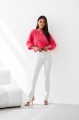 Sweter damski premium z baby alpaki i wełny merynosa malinowy