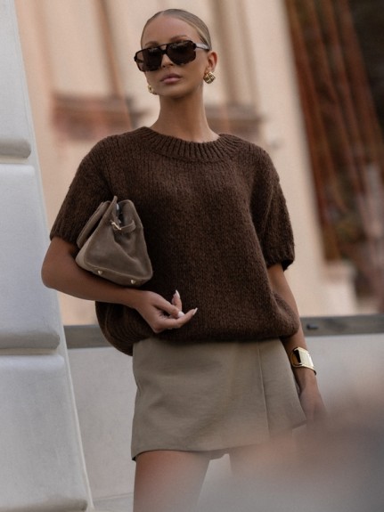 Moherowy sweter Cocomore czekoladowy