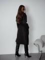 Grafitowy płaszcz wiązany z paskiem oversize – elegancki płaszcz Me Gusta
