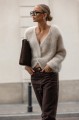 Sweter damski wiązany z przodu lub z tyłu beżowy premium Yarn