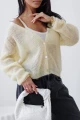 Sweter kardigan damski premium z kid moheru i wełny merino Palermo żółty