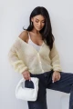 Sweter kardigan damski premium z kid moheru i wełny merino Palermo żółty