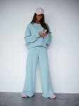 Błękitny dres damski oversize Me Gusta – bluza i szerokie spodnie