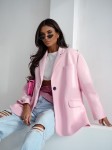 Bawełniana marynarka damska oversize Me Gusta – jasnoróżowa, wygodna i stylowa
