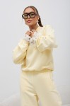 Bluza damska pastelowa z koronką – elegancka bluza dresowa żółta
