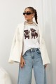 Biały damski t-shirt z nadrukiem Cocomore Dog