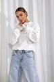 Bluza damska pastelowa z koronką – elegancka bluza dresowa śmietankowa