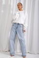 Bluza damska pastelowa z koronką – elegancka bluza dresowa śmietankowa