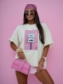 T-shirt damski oversize New Things Me Gusta kokosowy