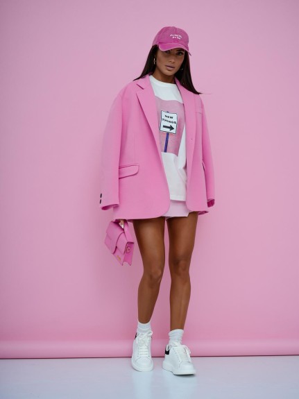 T-shirt damski oversize New Things Me Gusta biały