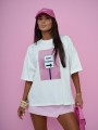 T-shirt damski oversize New Things Me Gusta biały