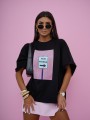 T-shirt damski oversize New Things Me Gusta czarny