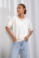 Sweter damski z krótkim rękawem Cocomore pudrowy